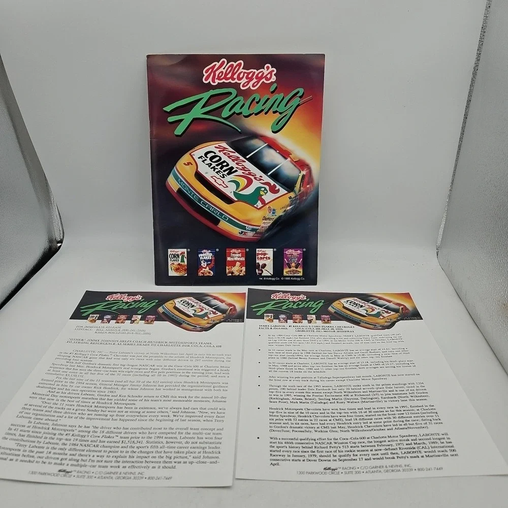 Vintage Nascar Press Kit Kellogg's Racing Terry Labonte‎ Media Guide #5 1995
